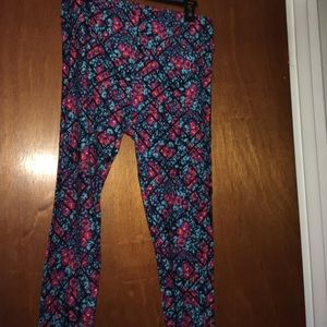 Teal Floral Lularoe Legging